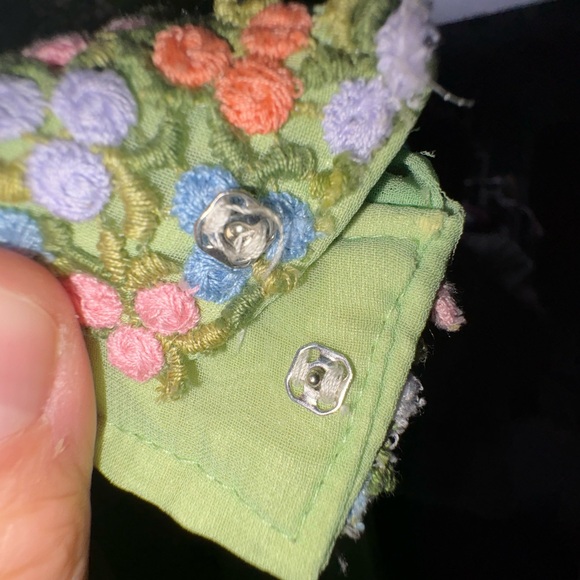 Elegant Green Embellished Handsmade Women's Vintage 70’s Dress - Picture 11 of 11